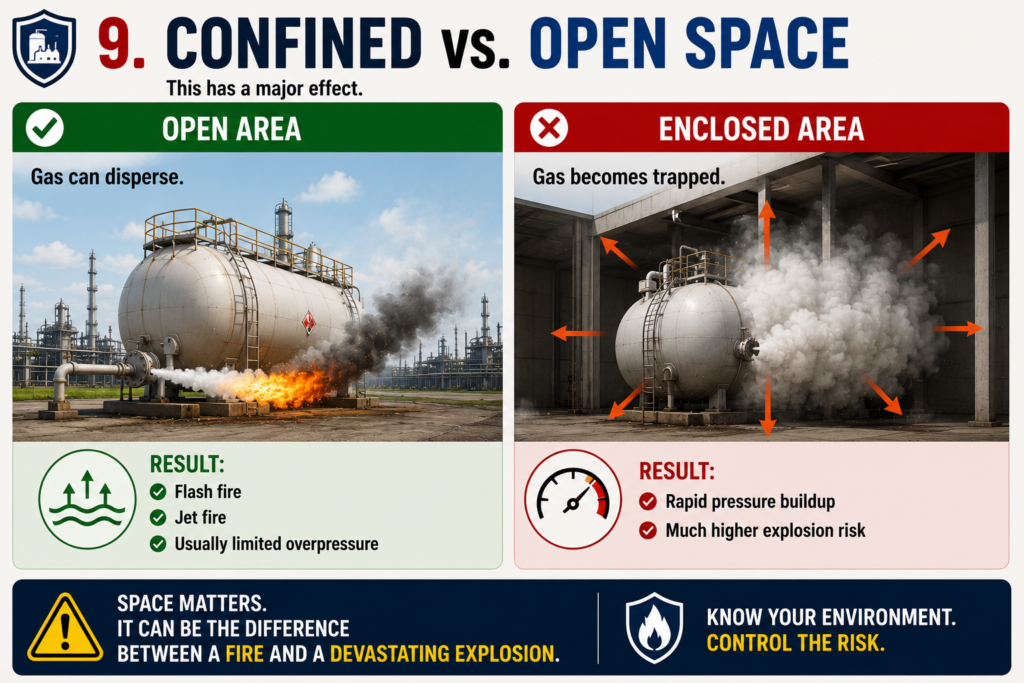 Confined vs open Area